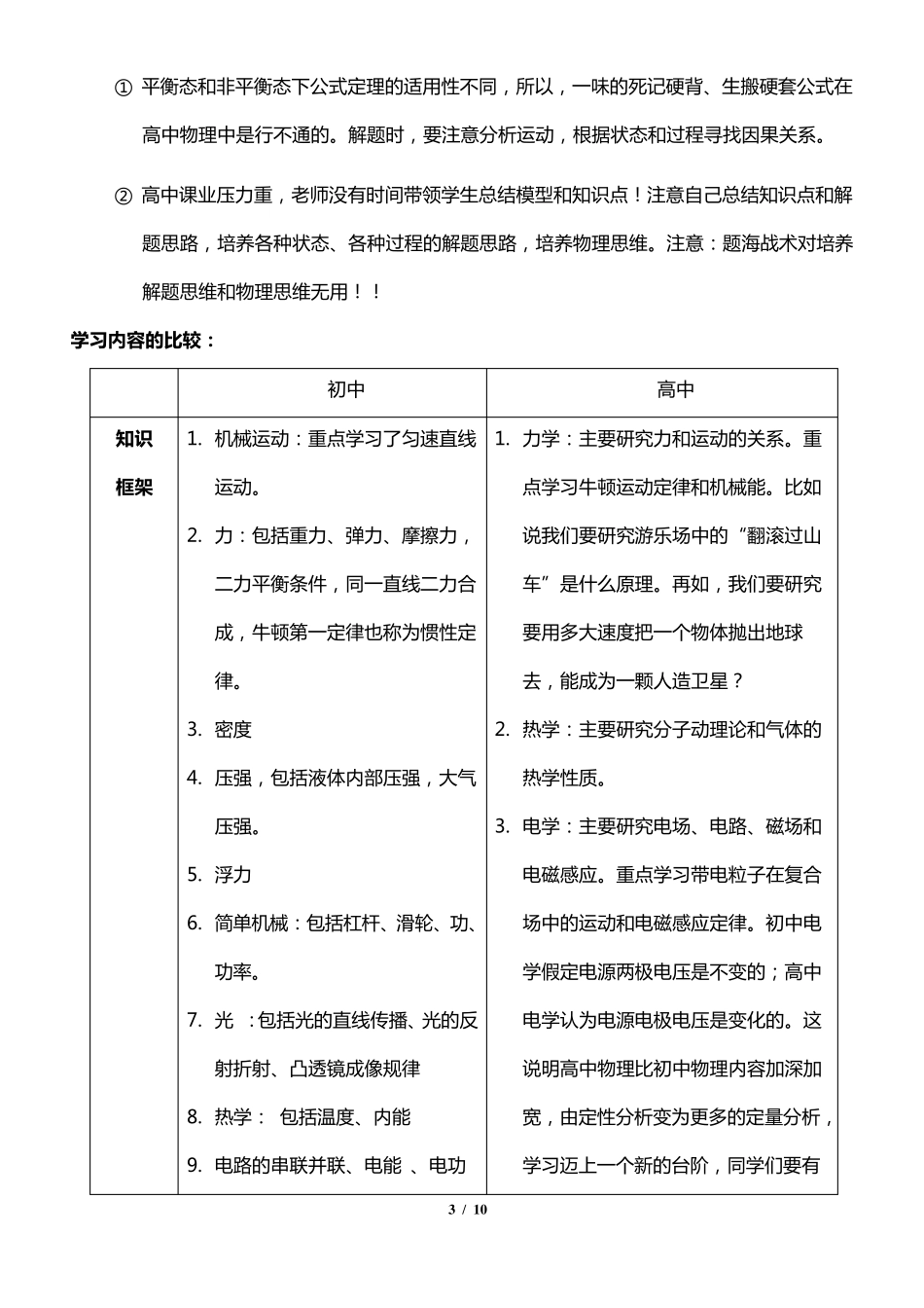 初中到高中衔接重要知识点总结(物理)_第3页