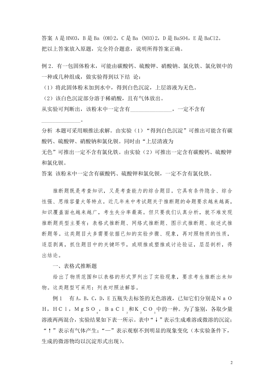 初中化学中考化学《推断题》解题技巧_第2页
