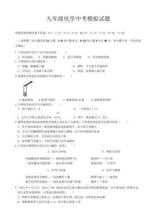 初中化学中考模拟试题