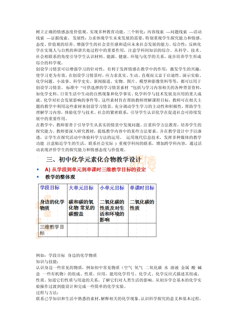 初中化学元素化合物教学设计_第3页
