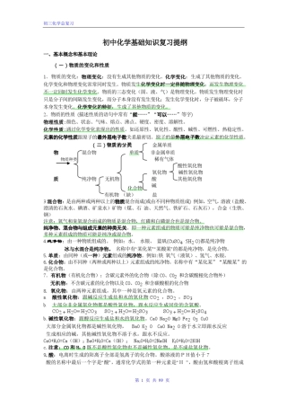 初中化学基础知识与题目