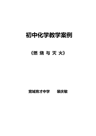 初中化学教学案例