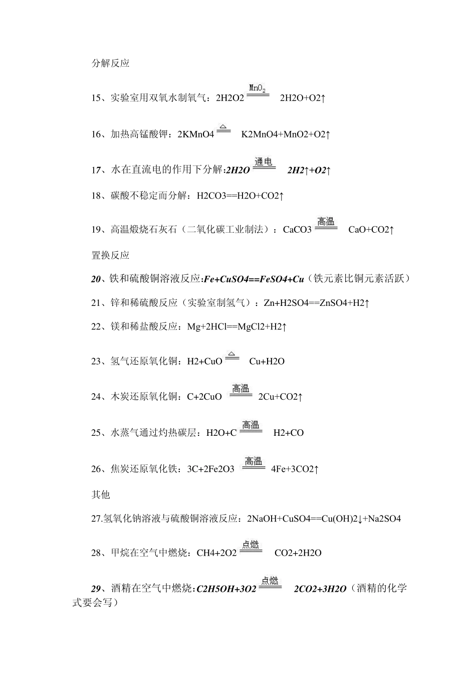 初中化学方程大全_第2页
