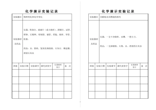 初中化学演示、分组实验记录