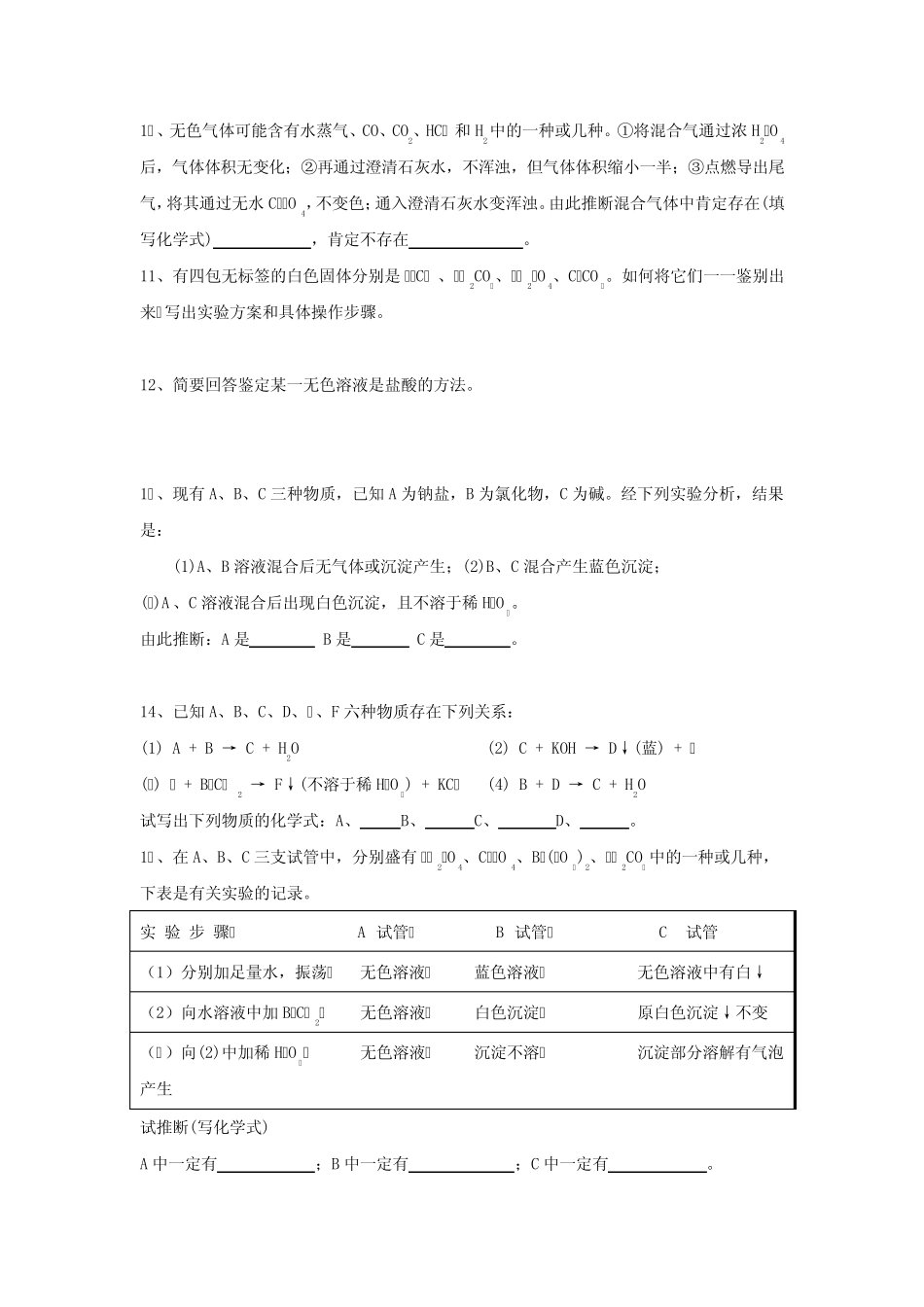 初中化学物质的检验_第3页