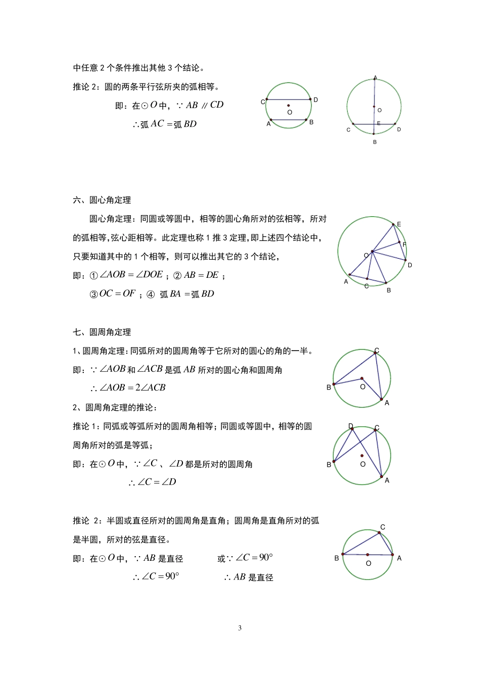 初中圆的知识点归纳_第3页