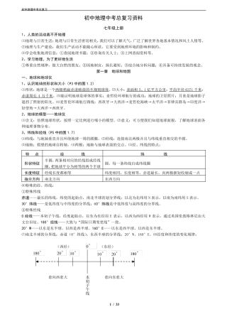 初中地理总复习资料完全整理