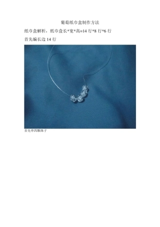 初中学生手工制作串珠《葡萄纸巾盒制作方法》