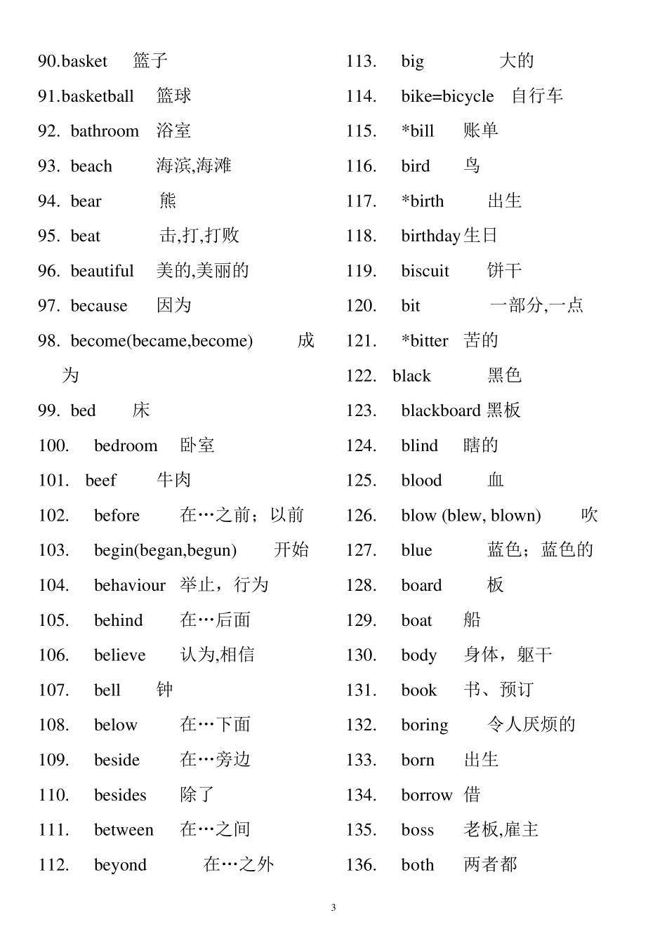 初中必备词汇表_第3页