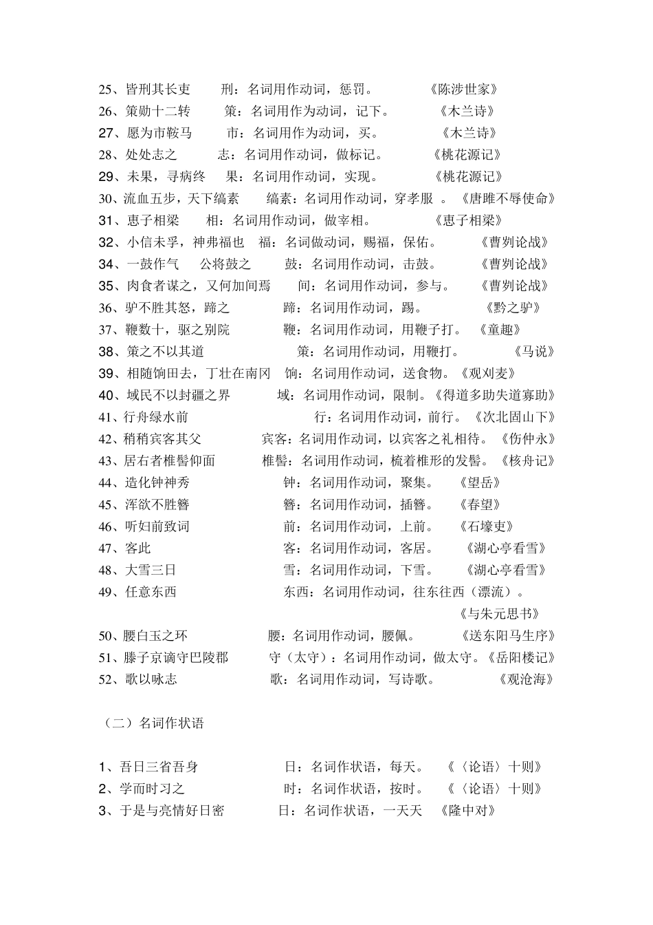 初中所有文言文词类活用_第2页