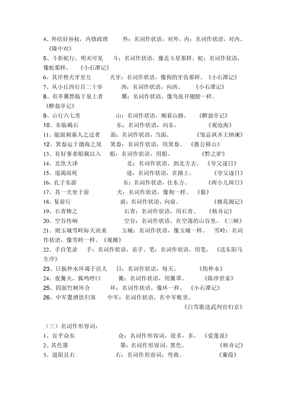 初中所有文言文词类活用_第3页