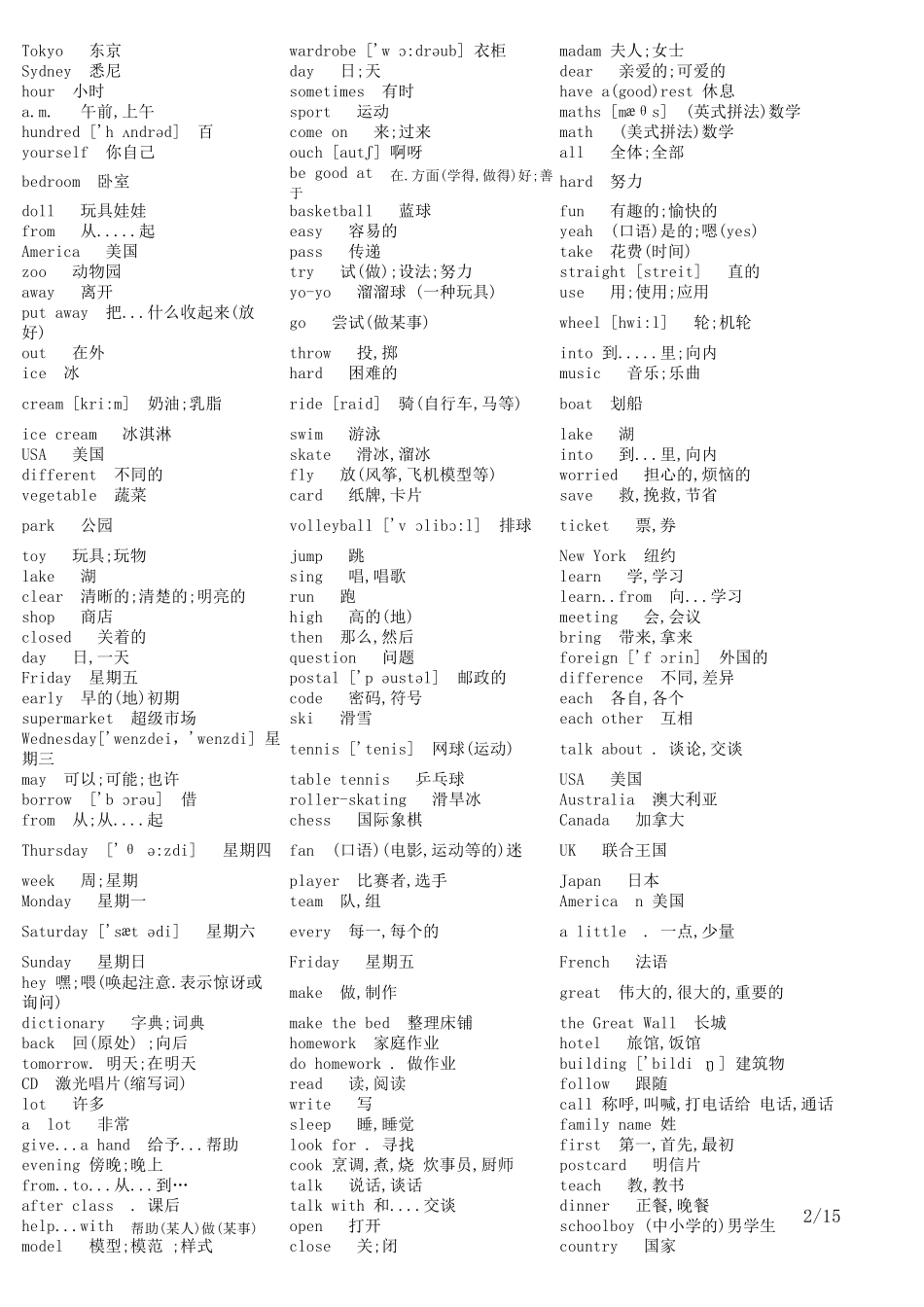 初中所有英语单词_第2页