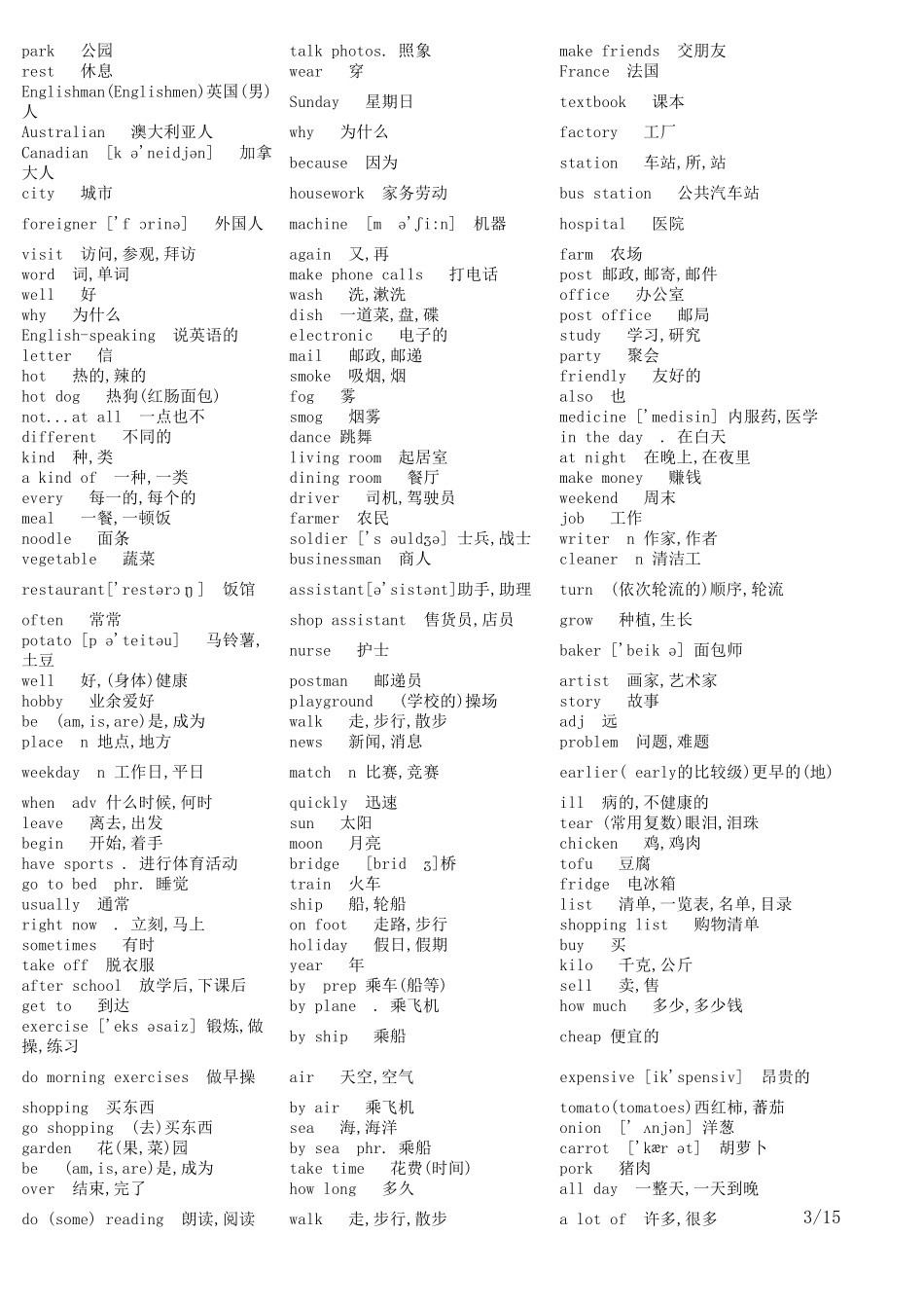 初中所有英语单词_第3页