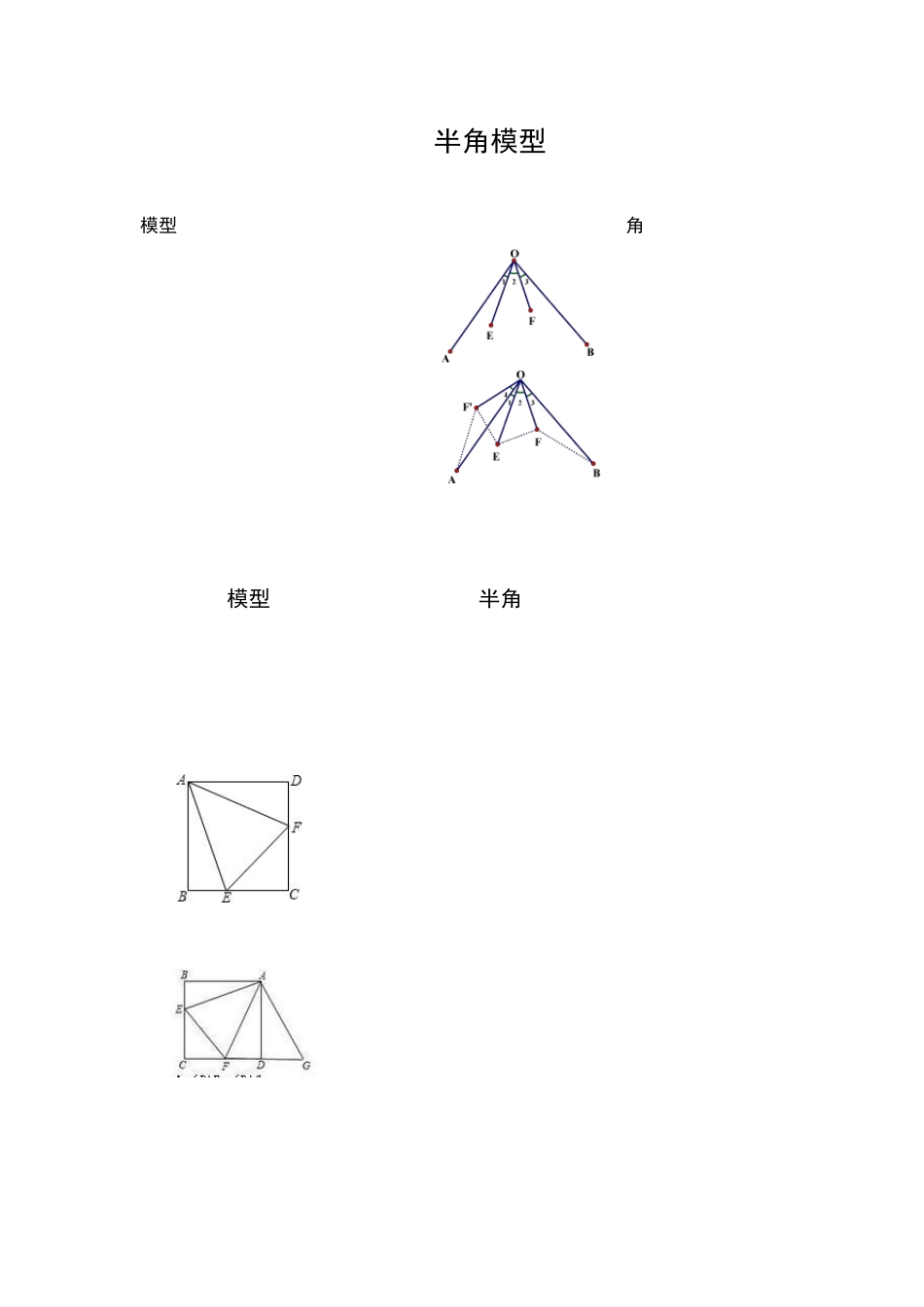 初中数学58种模型之15、半角模型_第1页
