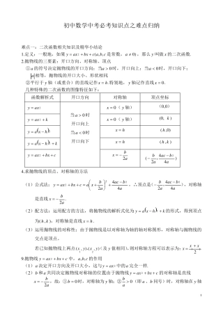 初中数学中考必考知识点