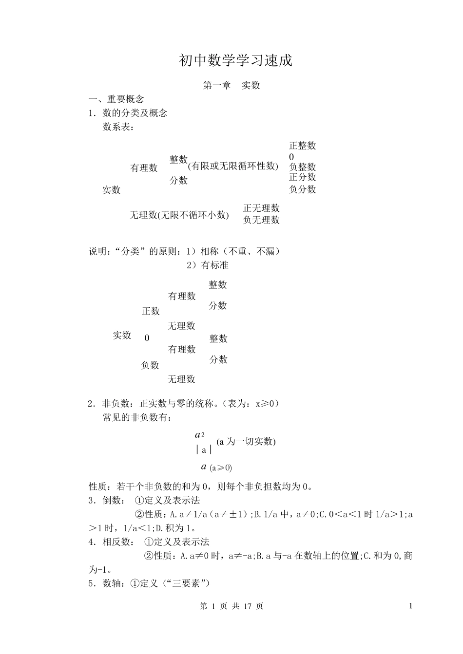 初中数学学习速成_第1页