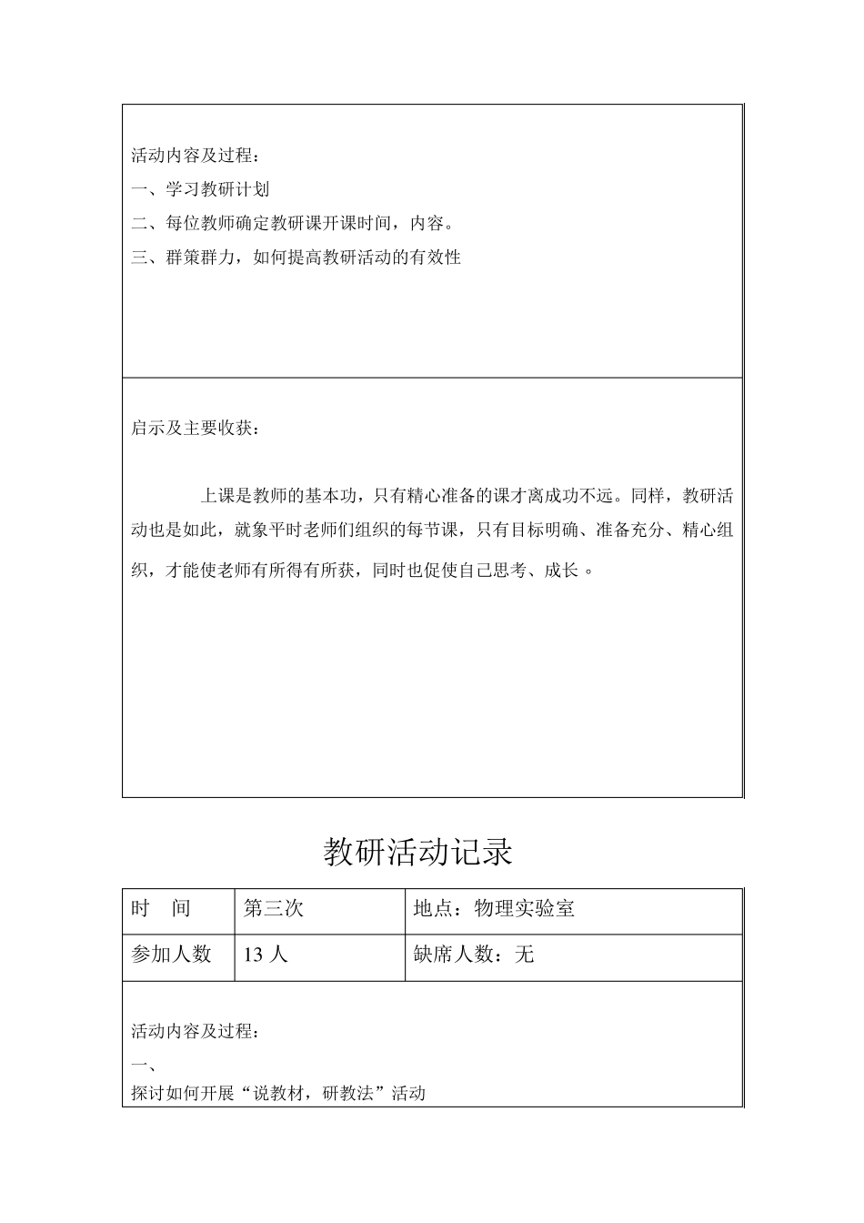 初中数学教研活动记录_第2页