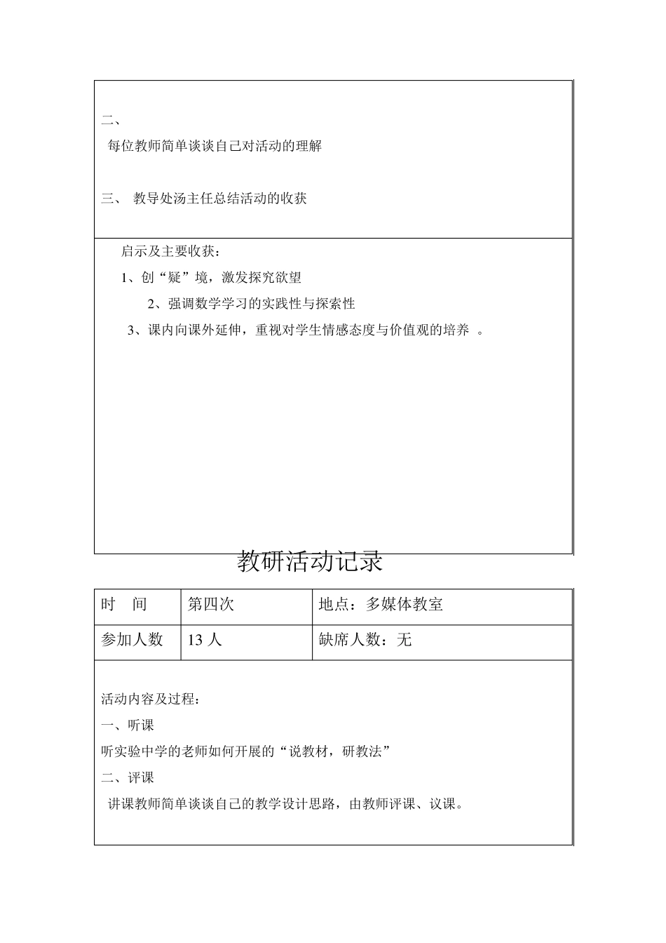 初中数学教研活动记录_第3页
