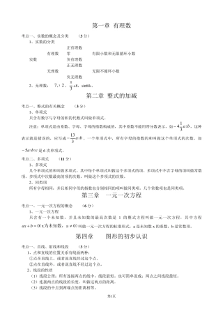 初中数学知识点归纳总结