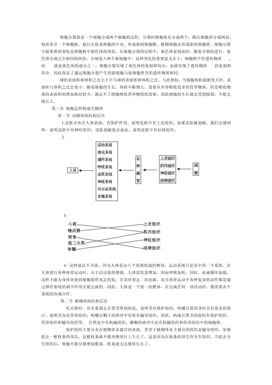 初中生物课后练习答案_第3页