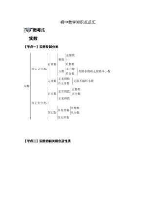 初中知识点总汇