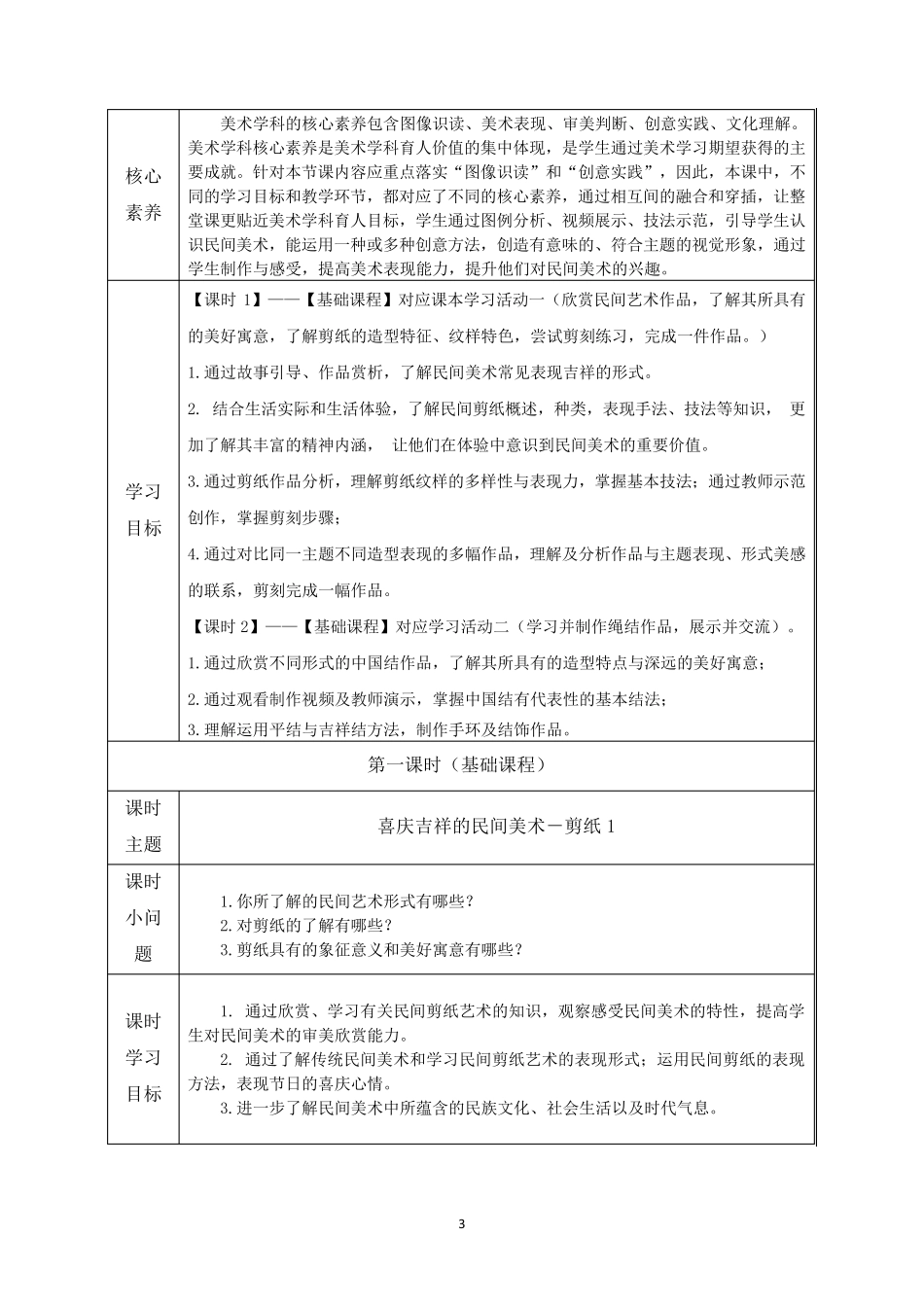 初中美术《喜庆吉祥的民间美术》教学设计_第3页