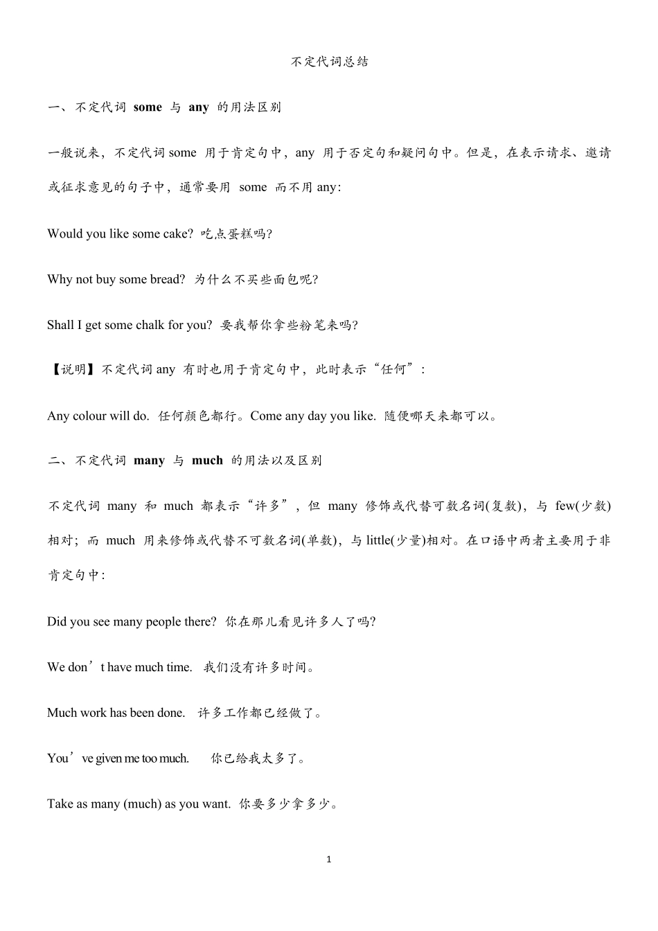 初中英语不定代词用法总结_第1页