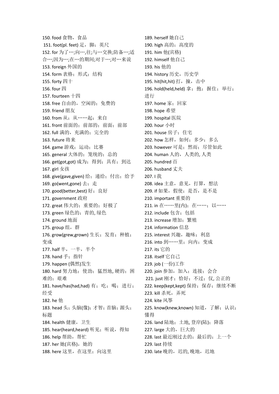初中英语中考530个高频单词_第3页