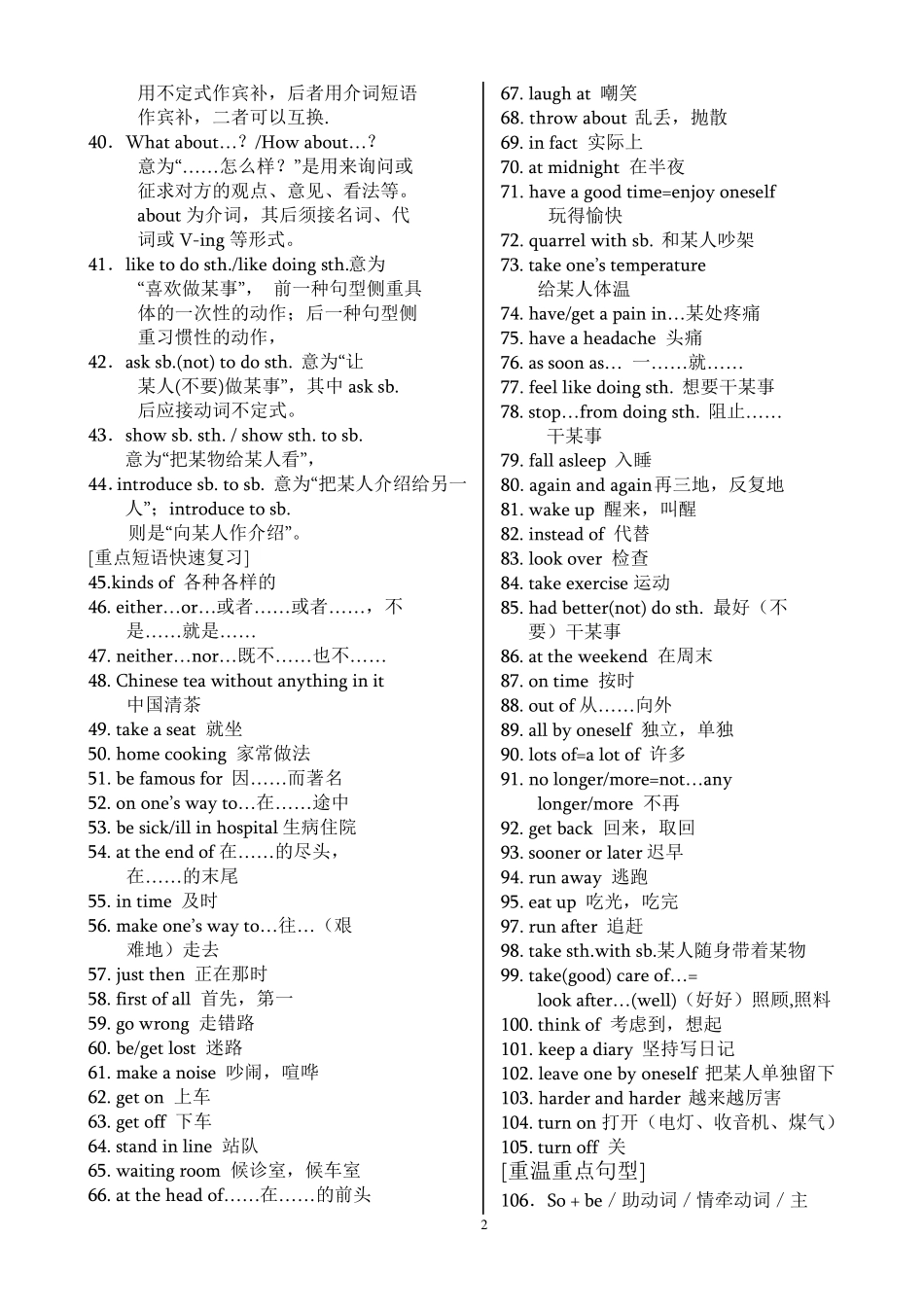 初中英语中考词组大全_第2页