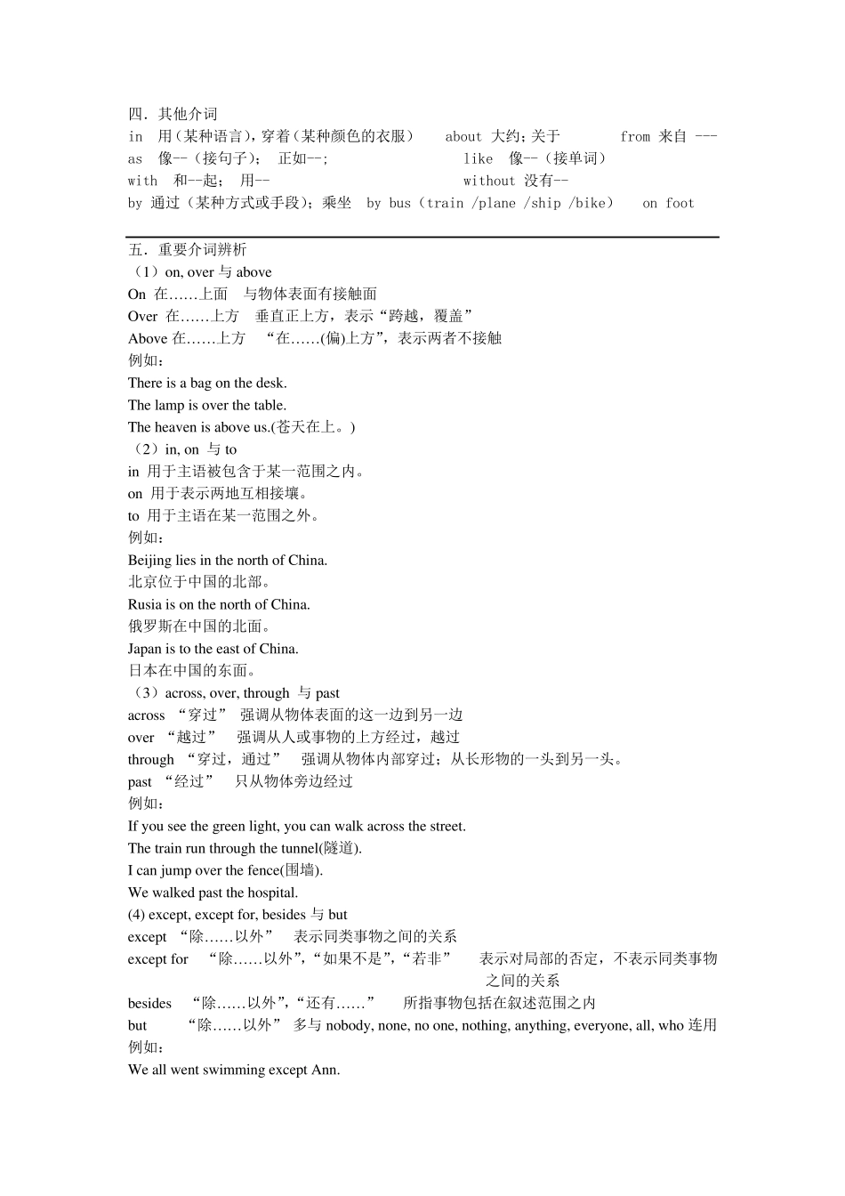 初中英语介词专项讲解及练习(包含答案)_第2页