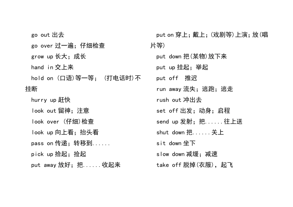 初中英语动介短语_第3页