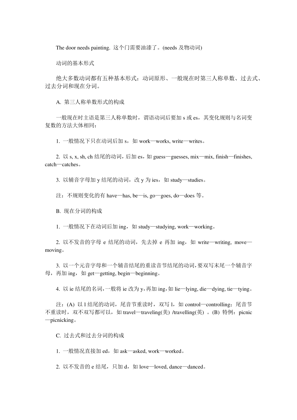 初中英语动词知识点_第3页