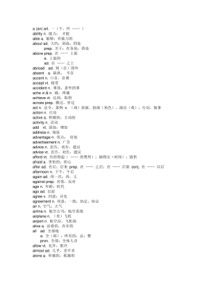 初中英语单词1600