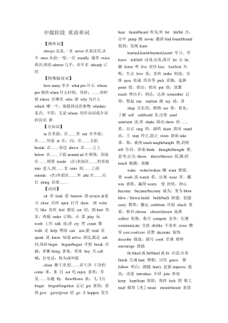 初中英语单词分类总结整理版