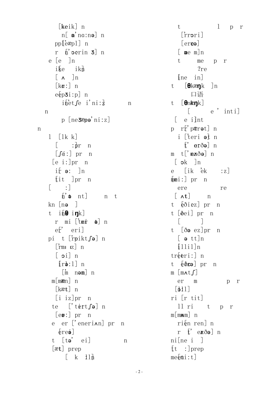初中英语单词大全(带音标)无汉语_第2页