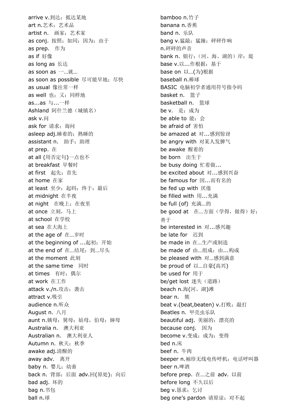 初中英语单词汇总完美打印版_第2页