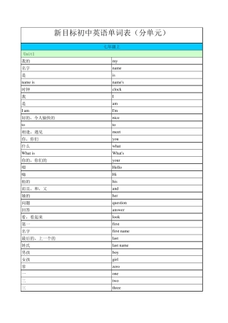 初中英语单词表(Excel版)