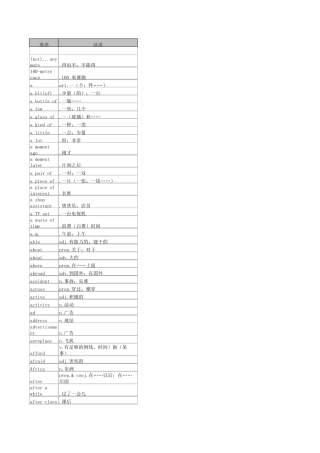 初中英语单词表