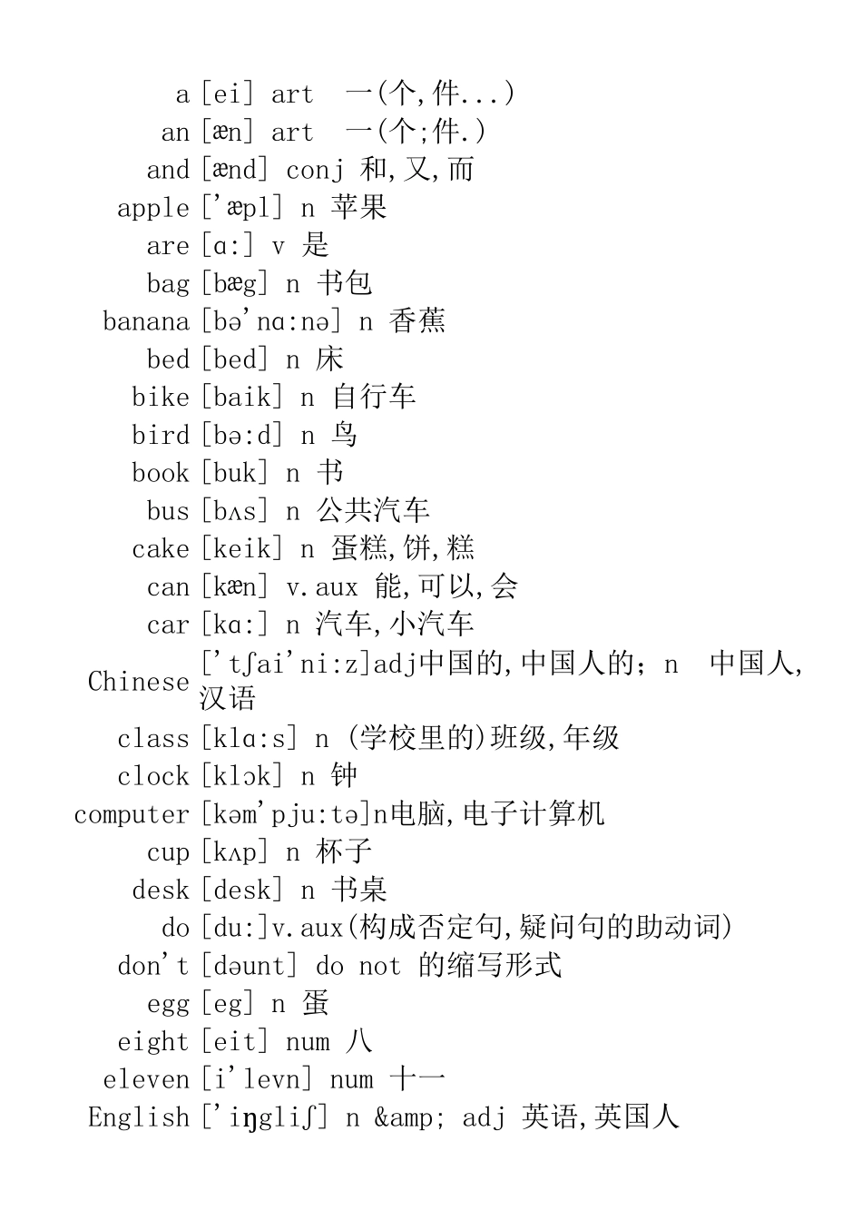 初中英语单词表大全2182个带音标_excel版_第1页