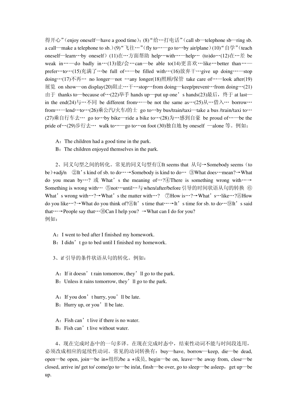 初中英语句型转换和同义词转换_第2页