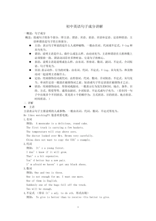 初中英语句子成分讲解