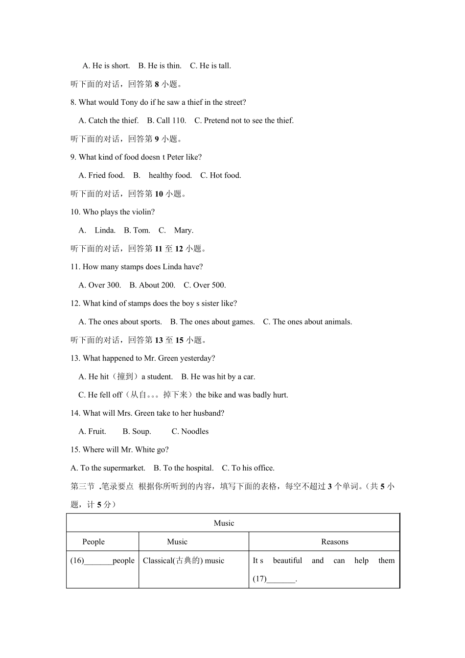 初中英语听力训练(8.22)_第3页