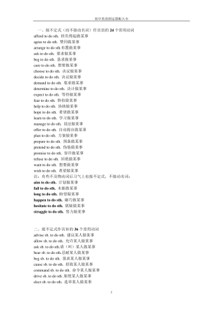 初中英语固定短语搭配集锦