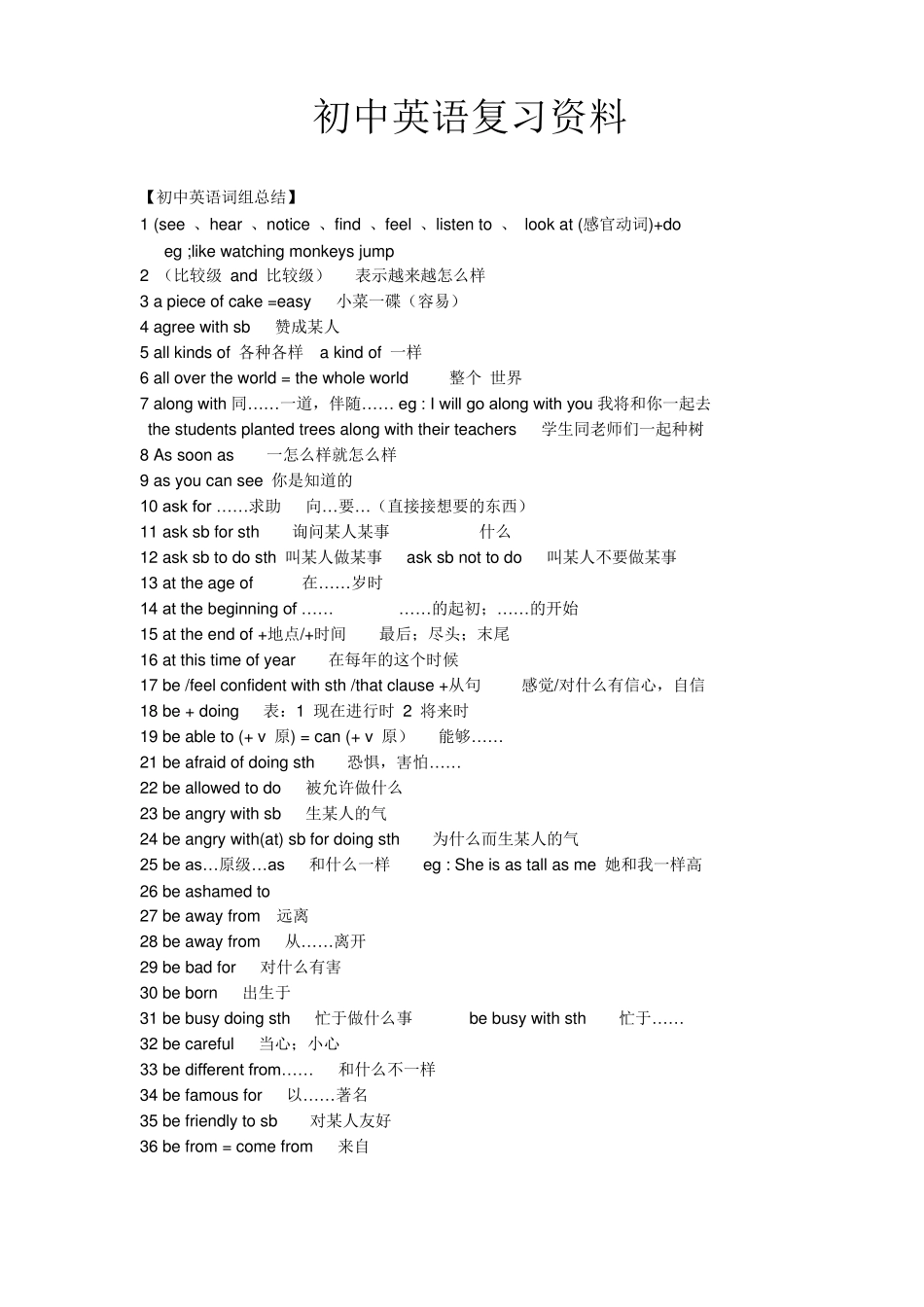 初中英语复习资料大全_第1页