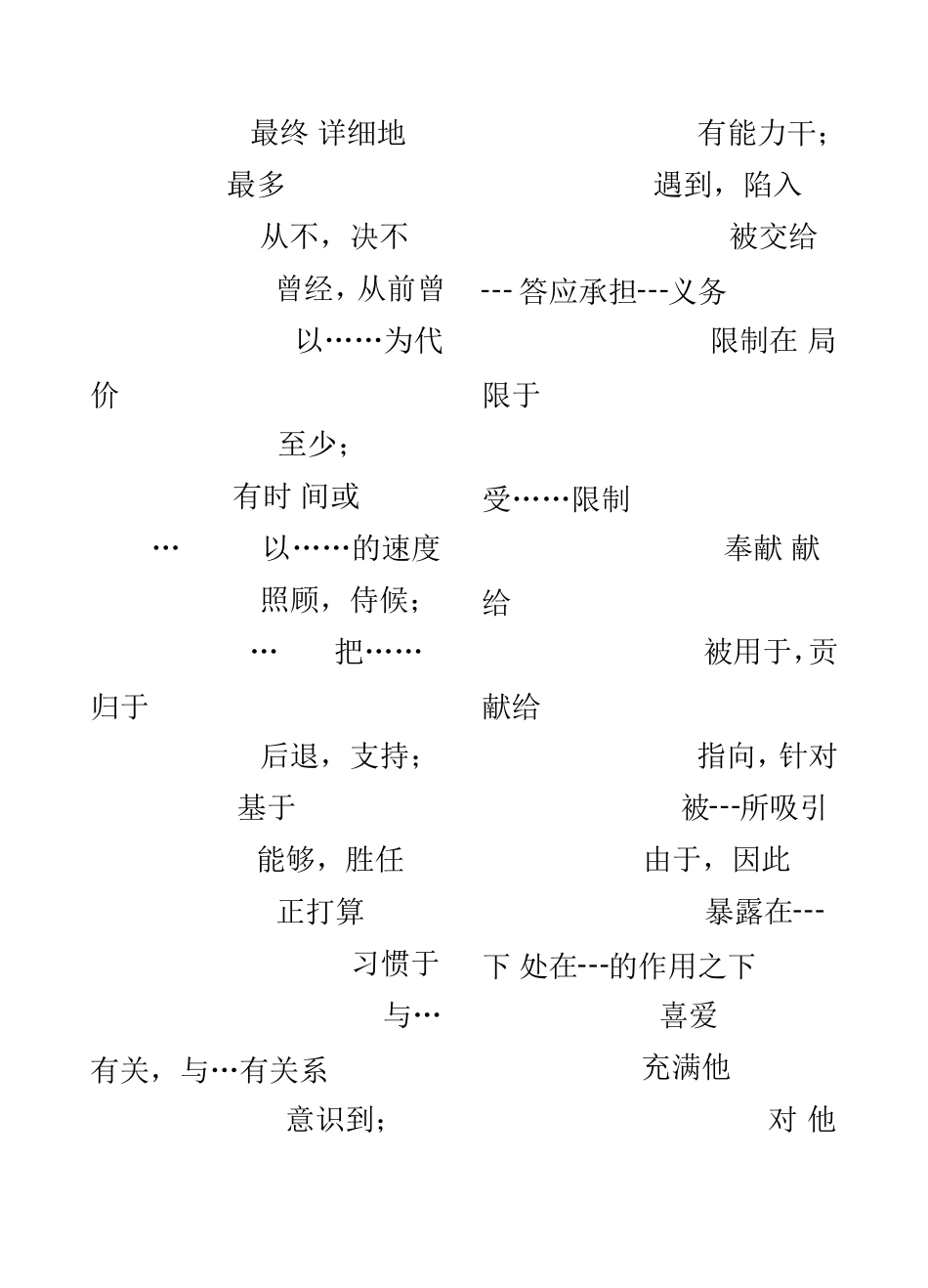 初中英语完形填空词组及固定搭配常考汇总_第3页