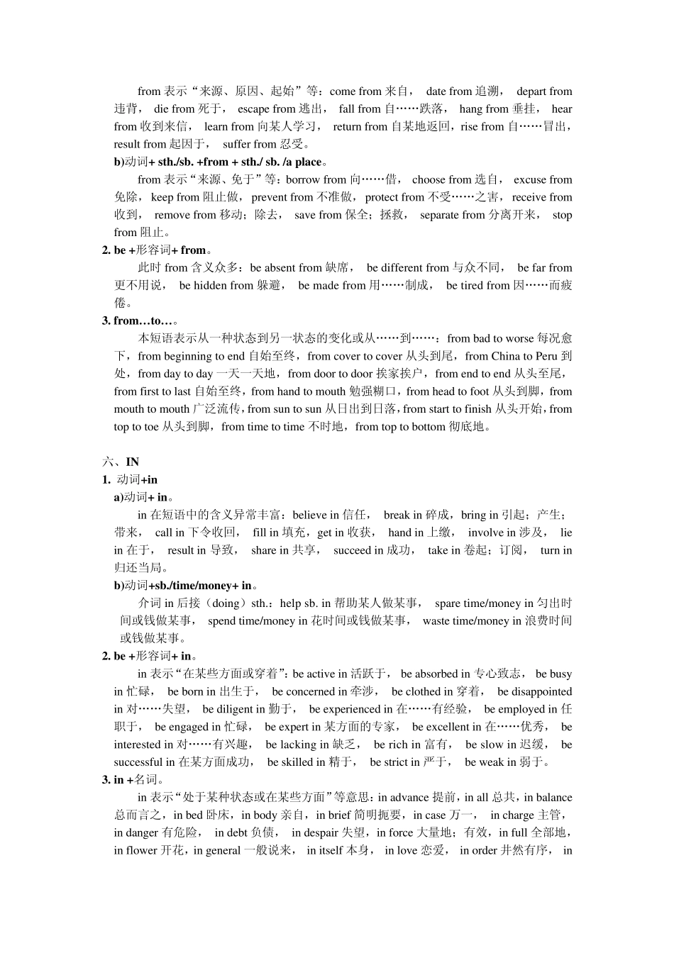 初中英语实词与介词搭配_第3页