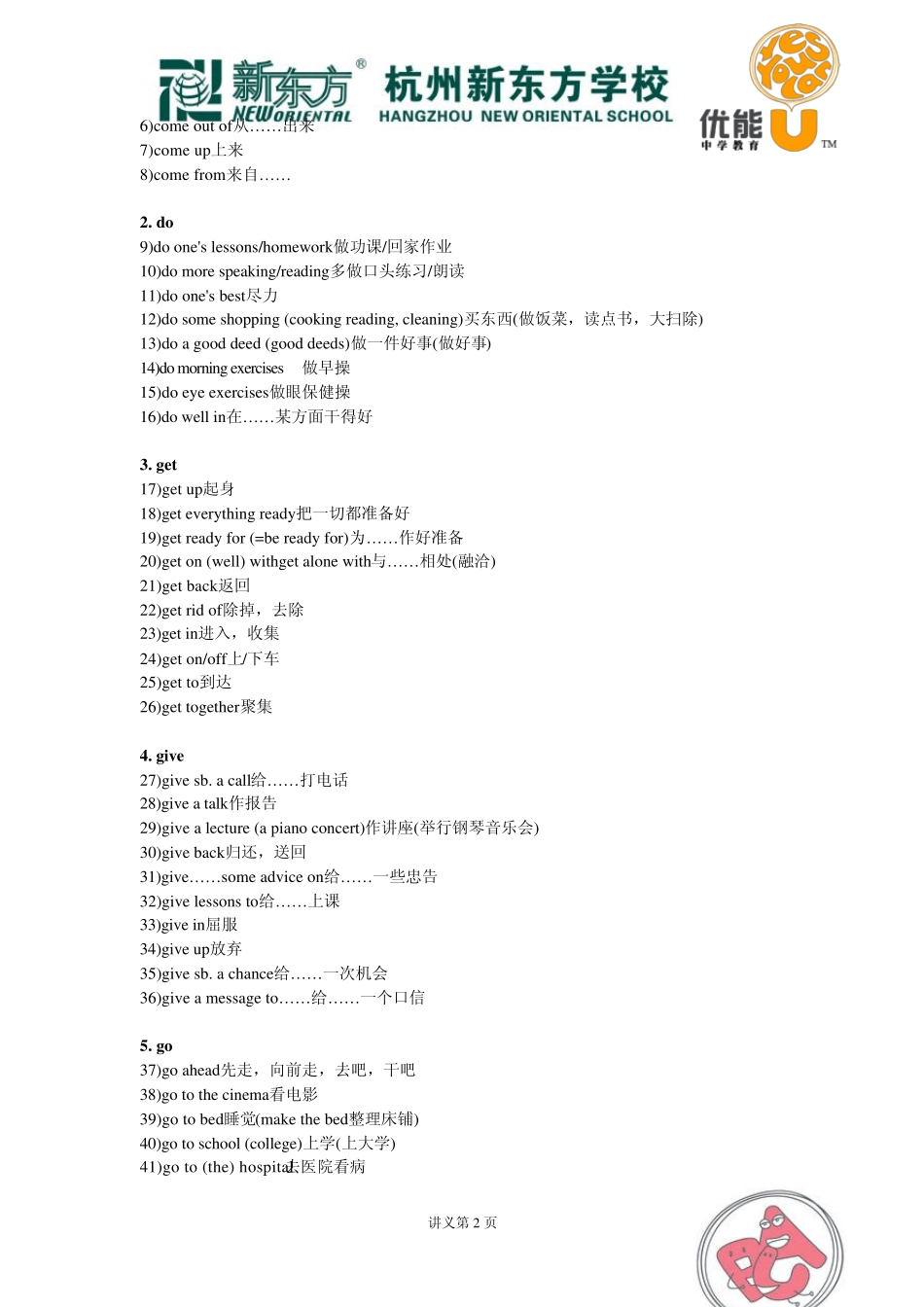 初中英语常用介词短语搭配_第2页