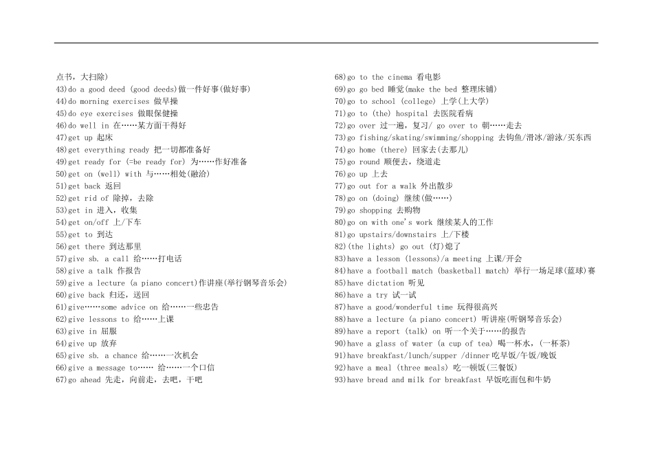 初中英语常用动词词组及短语240个_第2页