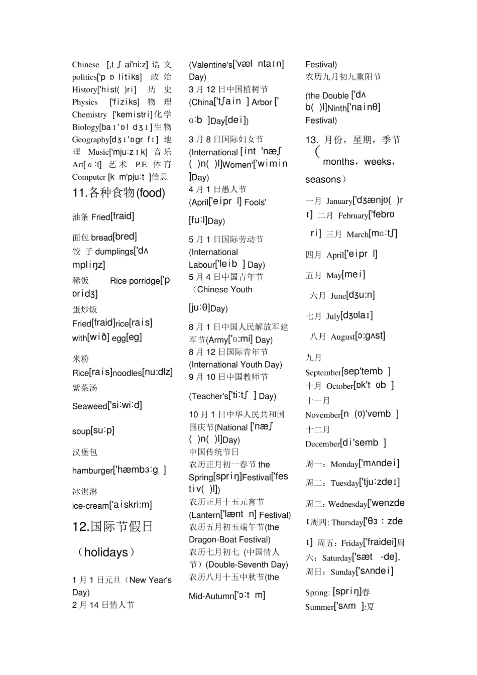 初中英语常见单词和短语_第3页