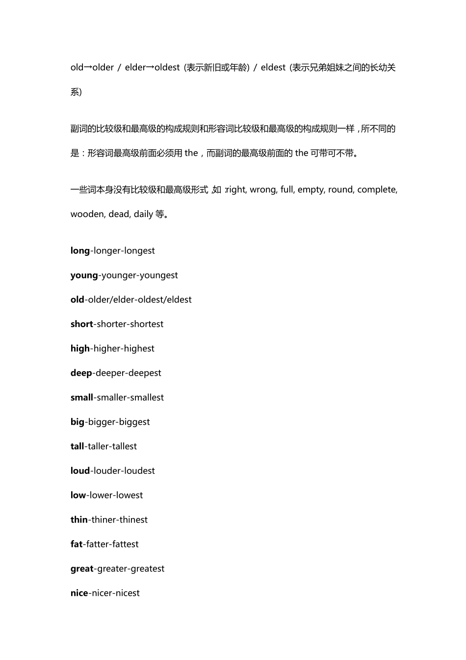 初中英语形容词比较级和最高级_第3页